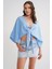 4723 Kadın Önü Bağlamalı Bolero Bluz Bebe Mavi 2