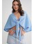 4723 Kadın Önü Bağlamalı Bolero Bluz Bebe Mavi 5