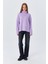 6828 Kadın Double Kol Balıkçı Triko Kazak Lila 4