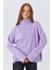 6828 Kadın Double Kol Balıkçı Triko Kazak Lila 5
