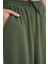 4307 Kadın Beli Lastikli Parçalı Şalvar Pantolon Haki 5