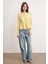 6958 Kadın Triko Peplum Hırka Sarı 2