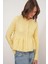 6958 Kadın Triko Peplum Hırka Sarı 3