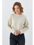 6917 Kadın Buklet Basic Triko Kazak Naturel 1