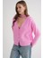 6943 Kadın V Yaka Selanik Hırka Pembe 3