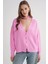 6943 Kadın V Yaka Selanik Hırka Pembe 4
