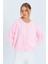 6902 Kadın Sakallı Basic Yumuşak Dokulu Triko Hırka Pembe 3