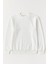 2021 Kadın Basic 3 Iplik Sweatshirt Beyaz 1