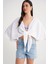 4723 Kadın Önü Bağlamalı Bolero Bluz Ekru 2