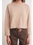 6917 Kadın Buklet Basic Triko Kazak Bej 3