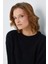 6917 Kadın Buklet Basic Triko Kazak Siyah 5