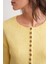 6957 Kadın Düğmeli Bisiklet Yaka Triko Hırka Sarı 5