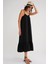 4740 Kadın Askılı Müslin Midi Elbise Siyah 3