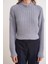 6893 Kadın Saç Örgülü Sakallı Crop Triko Kazak Gri 4