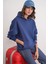 2022 Unisex 3iplik Basic Polarlı Kapüşonlu Sweatshirt Hoodie Lacivert 1
