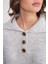6900 Kadın Düğmeli Devrik Yaka Triko Kazak Gri 5