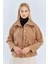 4410 Kadın Balık Sırtı Kısa Kaban Camel 5