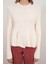 6958 Kadın Triko Peplum Hırka Naturel 5