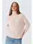 6278 Kadın Sakallı Balıkçı Triko Kazak Pudra 1