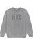 2020 Kadın Nyc Nakışlı Taş Yıkama 3 Iplik Sweatshirt Gri 1