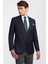 Erkek Lacivert Mono Yaka Yün Delfino Blazer Ceket 4