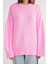 6925 Kadın Geniş Kollu Yumuşak Dokulu Triko Kazak Pembe 5