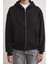 2023 Unisex 3iplik Basic Polarlı Fermuarlı Sweatshirt Hoodie Siyah 5