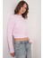 6893 Kadın Saç Örgülü Sakallı Crop Triko Kazak Pembe 1