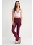 2016 Kadın Yüksek Bel Ispanyol Paça Örme Tayt Bordo 1