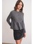 6958 Kadın Triko Peplum Hırka Antrasit 3