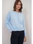 6902 Kadın Sakallı Basic Yumuşak Dokulu Triko Hırka Bebe Mavi 1