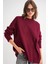 6913 Kadın Salaş Yumuşak Dokulu Oversize Triko Kazak Bordo 2