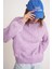 6700 Kadın Dik Yaka Balon Triko Kazak Lila 3