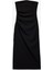 Krep Scuba Kumaş Slim Fit Drape Detaylı Straplez Kalem Elbise 1