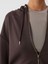 Lcw Vision Kahverengi Kapüşonlu Kadın Fermuarlı Sweatshirt 3