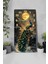 Mdf Dikdörtgen Dekoratif Duvar Saati – Tavus Kuşu ve Ay Desenli 30X60 cm Uv Baskı – USD024 6