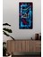 Mdf Dikdörtgen Allah Yazılı Mavi Yaprak Desenli Uv Baskı Sessiz Duvar Saati 30X60 cm – USD028 2