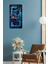 Mdf Dikdörtgen Allah Yazılı Mavi Yaprak Desenli Uv Baskı Sessiz Duvar Saati 30X60 cm – USD028 4