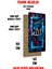 Mdf Dikdörtgen Allah Yazılı Mavi Yaprak Desenli Uv Baskı Sessiz Duvar Saati 30X60 cm – USD028 5