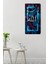Mdf Dikdörtgen Allah Yazılı Mavi Yaprak Desenli Uv Baskı Sessiz Duvar Saati 30X60 cm – USD028 7