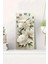 Beyaz Çiçek Desenli Mdf Dikdörtgen Duvar Saati – 30X60 Cm, Uv Baskı – USD047 1