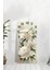Beyaz Çiçek Desenli Mdf Dikdörtgen Duvar Saati – 30X60 Cm, Uv Baskı – USD047 3