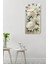 Beyaz Çiçek Desenli Mdf Dikdörtgen Duvar Saati – 30X60 Cm, Uv Baskı – USD047 7