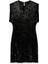 Slim Fit Kısa Yarasa Kollu Bisiklet Yaka Payetli Mini Elbise 2