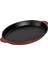 Döküm Oval Fajita Tabağı Döküm Demir Yekpare Çift Kulplu Ölçü 18X24CM.-BORDO 2