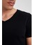 Slim Fit V Yaka Basic Kısa Kollu %100 Pamuk Tişört M4791AZ23SM 14