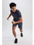 Fit Slim Fit Dar Kesim Yaka Baskılı Sporcu Kısa Kollu Tişört V2887AZ23SP 13