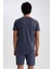 Fit Slim Fit Dar Kesim Yaka Baskılı Sporcu Kısa Kollu Tişört V2887AZ23SP 15