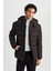 Su İtici Slim Fit Dar Kesim Astarlı Kapüşonlu Fermuarlı Cepli Dolgulu Mont R0216AZ23AU 14