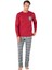 Erkek Uzun Kollu Bisiklet Yaka Pijama Takım 6107 1